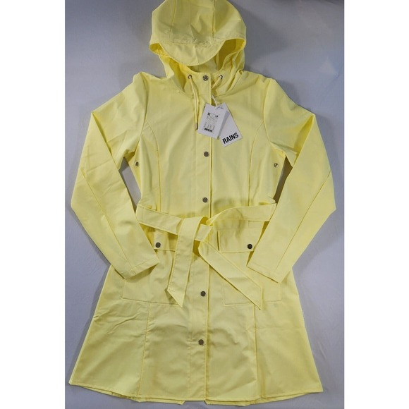 RAINS Curve Women's Jacket - Size Small - Straw Yellow - NWT - MSRP$140 - Picture 1 of 10